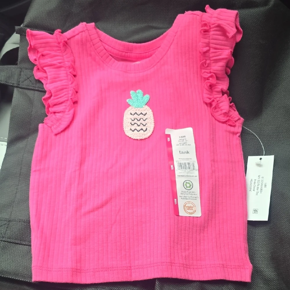 wonder nation Hot Pink Tank Top with Pineapple Patch